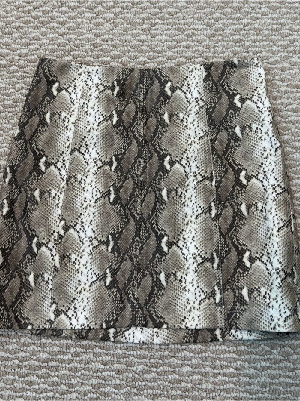 Honey Belle Snake-Print A-Line Mini Skirt - Brown & Black